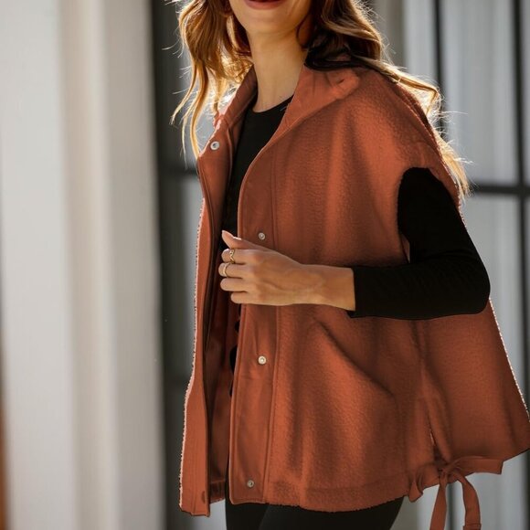 d Vest for Women Fleece Casual Tops Sleeveless Fuzzy Sherpa Jacket Winter Warm O - Picture 6 of 6